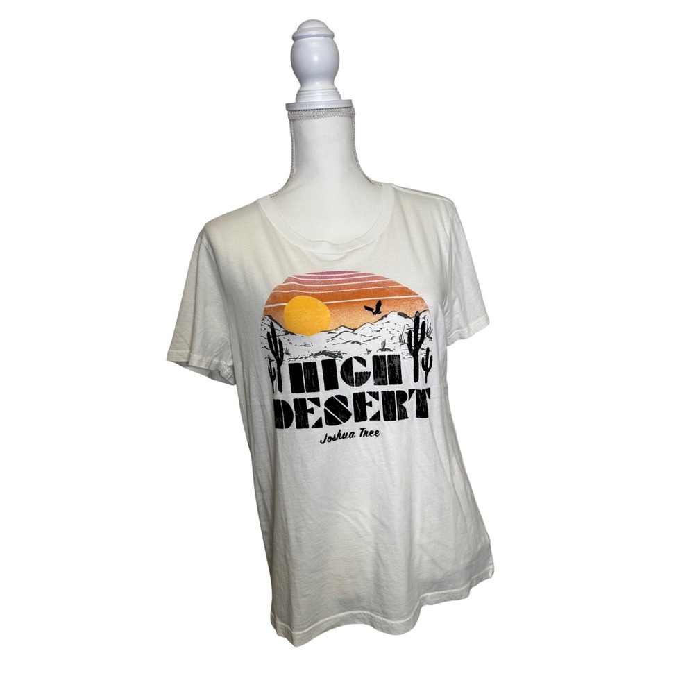 Lucky Brand Women's White High Desert Graphic Short Sleeve Shirt Size M